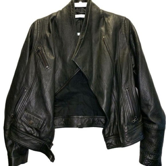 Vince Jackets & Blazers - Vince Black Leather Moto Jacket